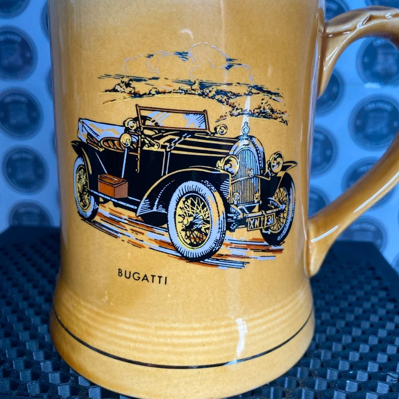 Vintage Wade Tankard Mug Cup Classic Bugatti Motor Car Design Mancave Home Bar