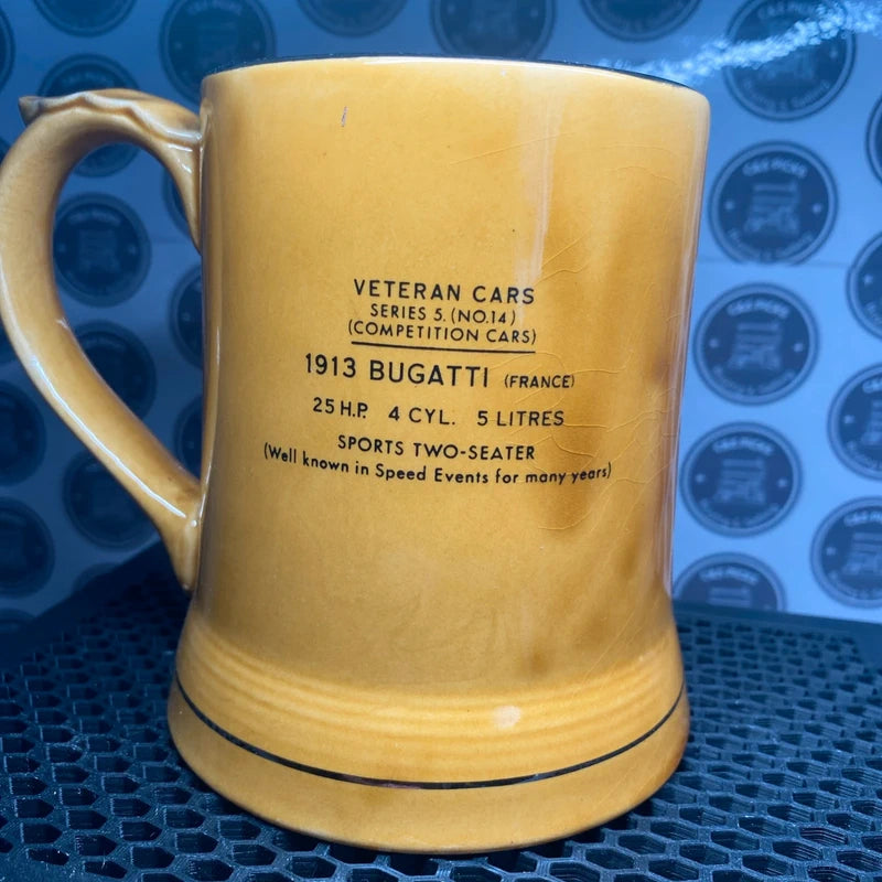 Vintage Wade Tankard Mug Cup Classic Bugatti Motor Car Design Mancave Home Bar