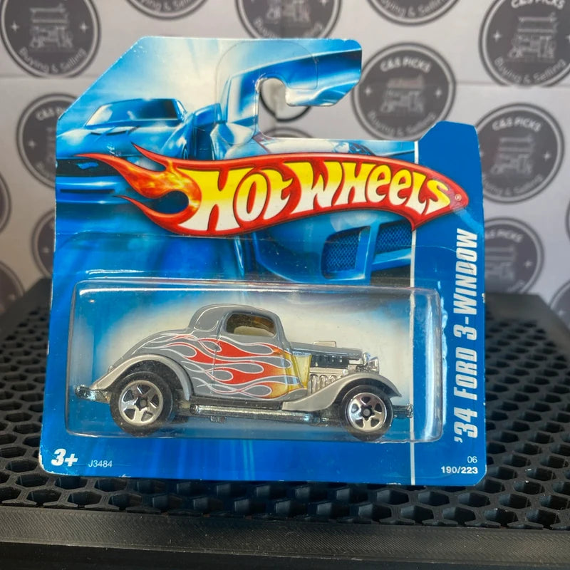 Hot Wheels ‘34 Ford 3-Window Diecast Car 190/223 Collectors New Sealed Mancave