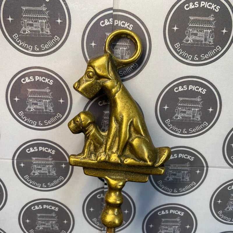 Vintage Sold Brass Corkscrew Bottle Opener Dog & Puppy Decor Mancave Home Bar UK