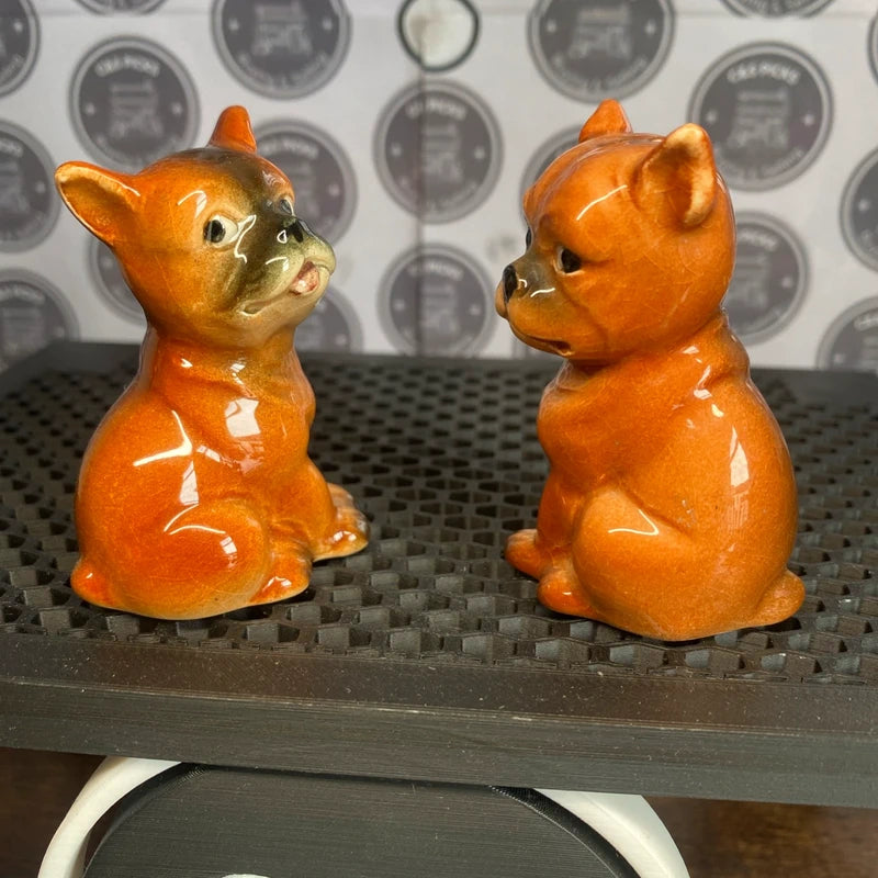 Vintage Novelty Salt & Pepper Shakers Dog Bulldog Design Cute Animal Decor Retro