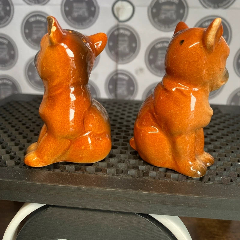 Vintage Novelty Salt & Pepper Shakers Dog Bulldog Design Cute Animal Decor Retro