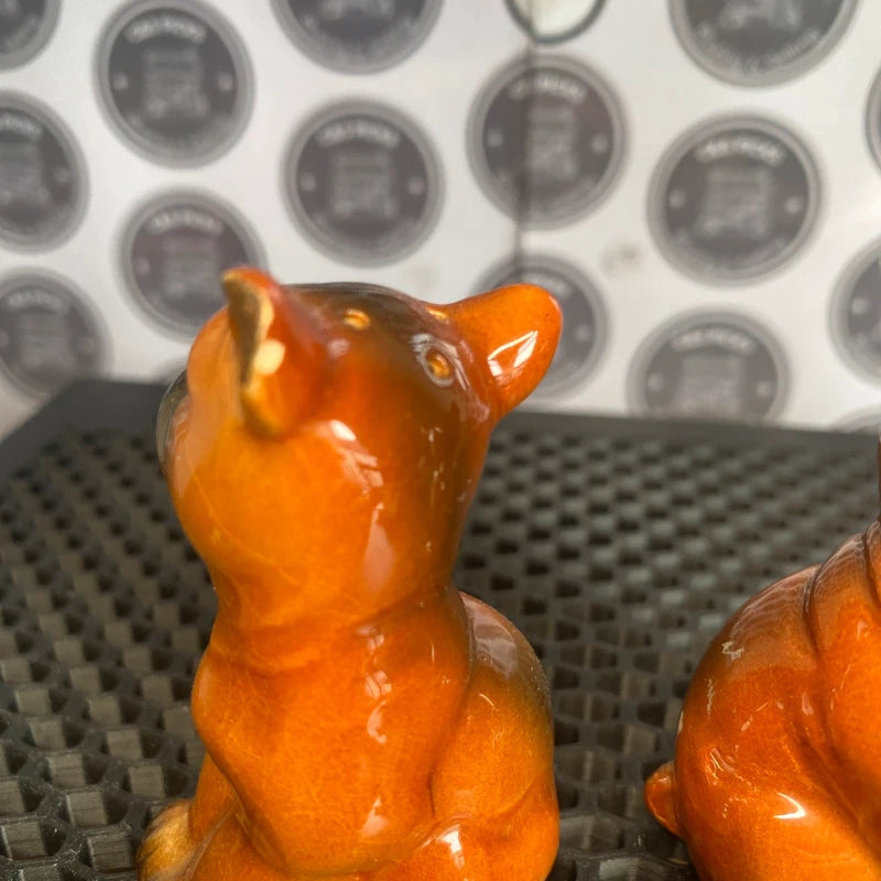 Vintage Novelty Salt & Pepper Shakers Dog Bulldog Design Cute Animal Decor Retro