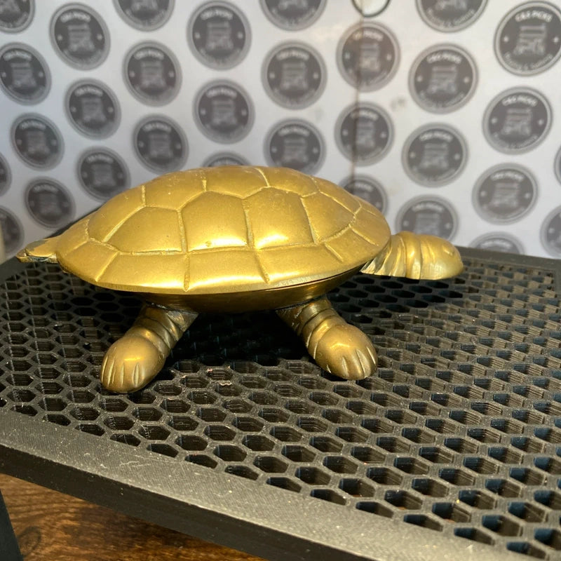 Vintage Brass Turtle Tortoise Ornament Jewellery Trinket Box Antique Decor Gift