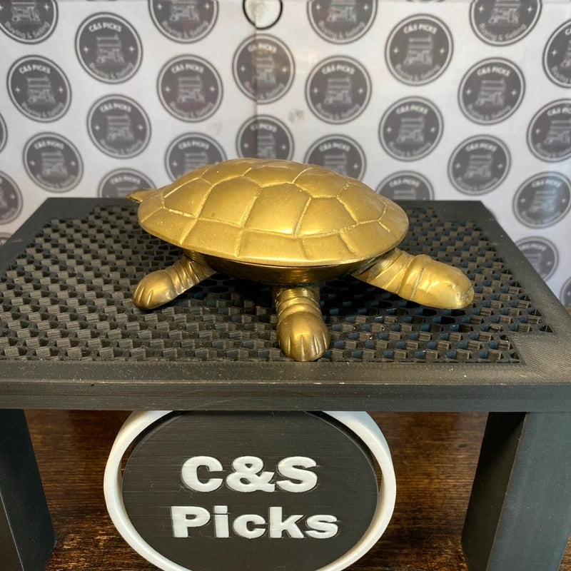 Vintage Brass Turtle Tortoise Ornament Jewellery Trinket Box Antique Decor Gift
