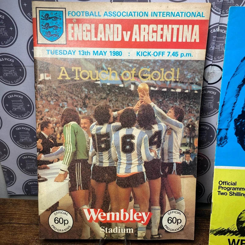 England Football Match Programmes Vintage Argentina Scotland Holland N. Ireland