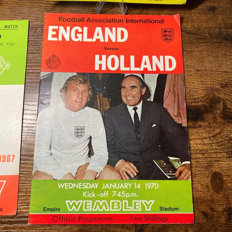 England Football Match Programmes Vintage Argentina Scotland Holland N. Ireland