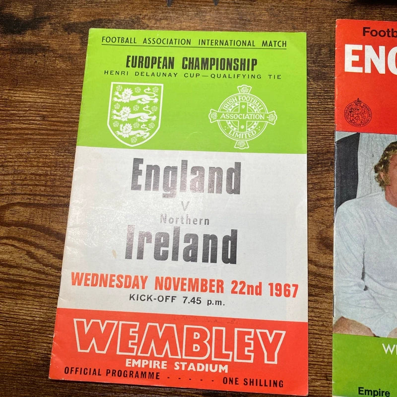 England Football Match Programmes Vintage Argentina Scotland Holland N. Ireland