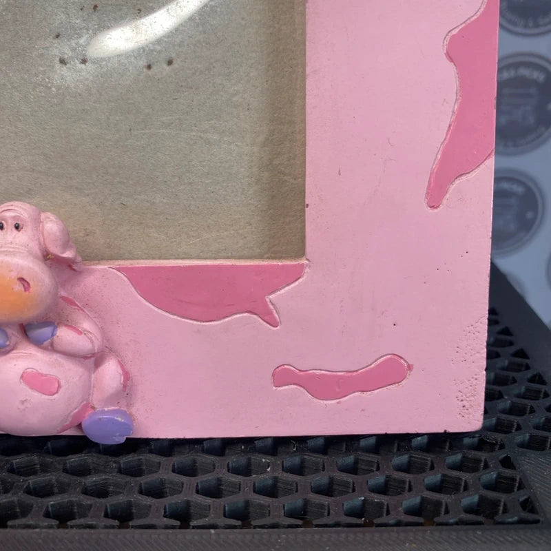 Vintage Photo Frame Pink W Pigs Picture Frame Home Decor Wall Hanging Retro Prop