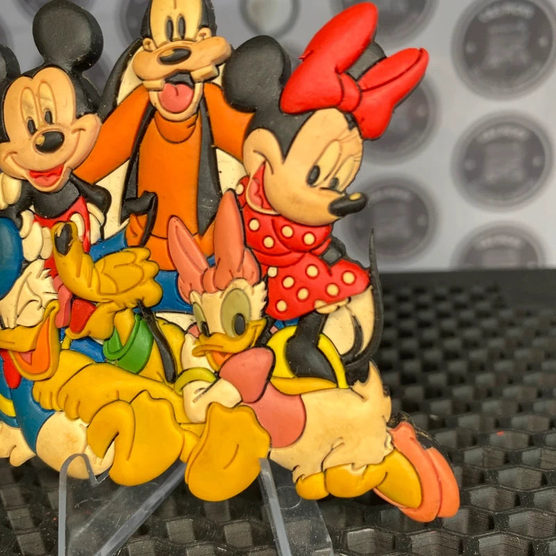 Vintage Disney 3D Rubber Fridge Magnet Mickey Minnie Goofy Donald Daisy Pluto