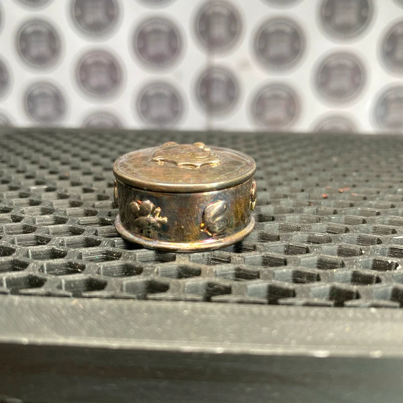 Vintage Disney Winnie The Pooh First Tooth Silver Plated Tin Trinket Pill Box