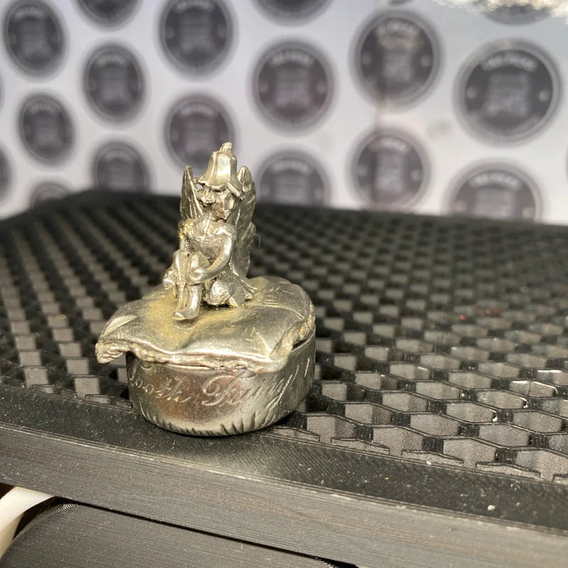 Vintage Silver Plated First Tooth Fairy Box Tin Baby Keepsake Baby Shower Gift