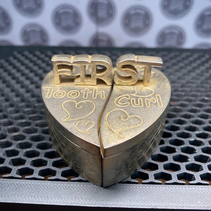 Vintage Silver Plated First Tooth & First Curl Keepsake Box Christening Gift