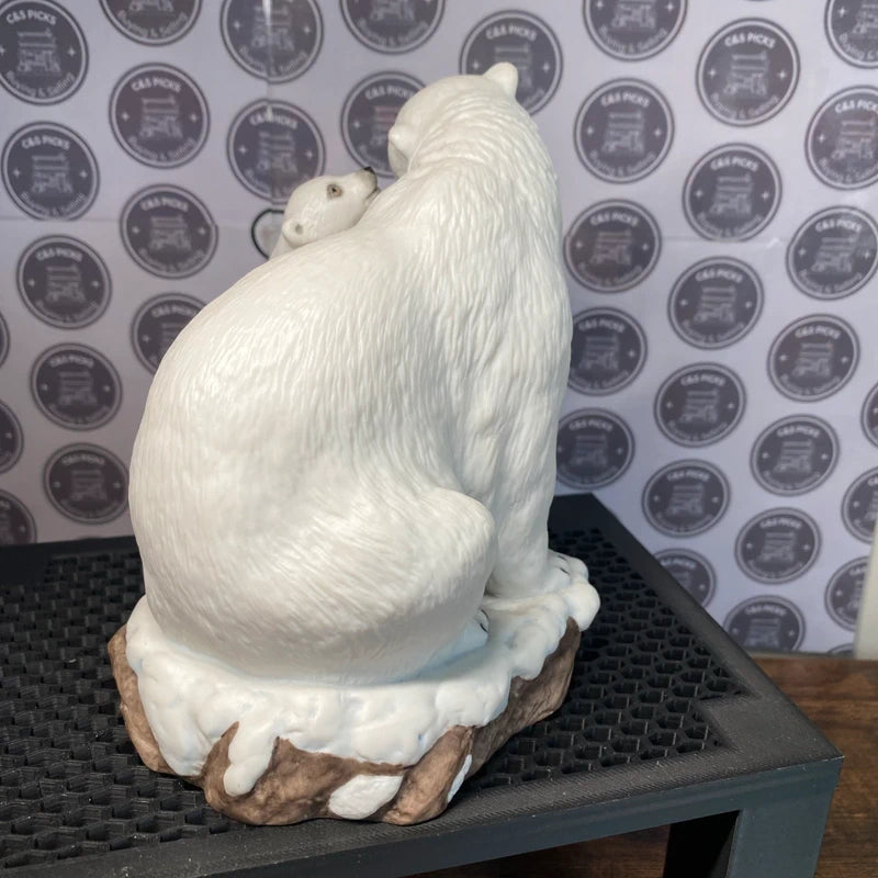 Vintage Polar Bear & Cub Ornament Statue Figurine Brooks & Bentley Home Decor UK
