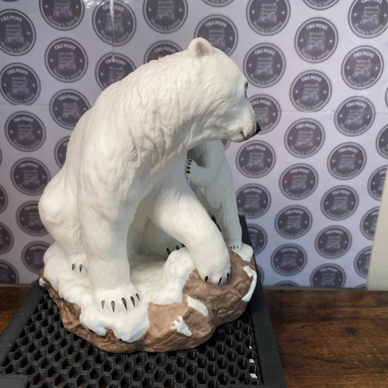 Vintage Polar Bear & Cub Ornament Statue Figurine Brooks & Bentley Home Decor UK