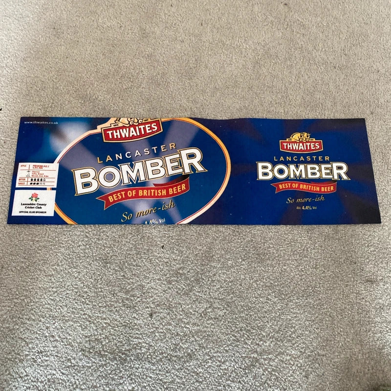 Thwaites Lancaster Bomber Beer Runner Mat Home Bar Pub Man Cave Decor UK