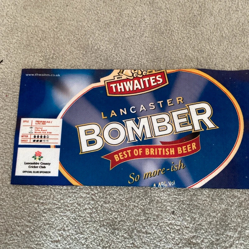 Thwaites Lancaster Bomber Beer Runner Mat Home Bar Pub Man Cave Decor UK