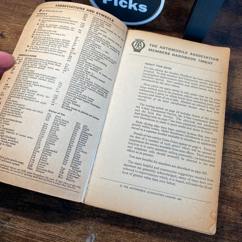 AA Members Handbook 1966/67 Automobile Association Patrol Service Booklet