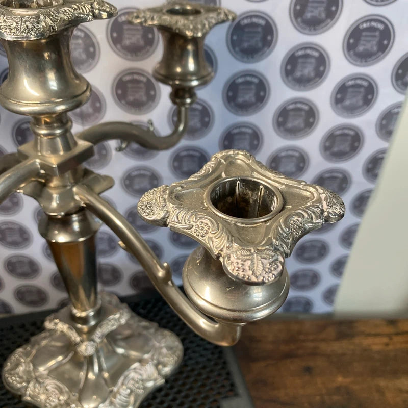 French Brass 5-Arm Candelabra Vintage Candle Holder Gothic Vampire Vibe Decor