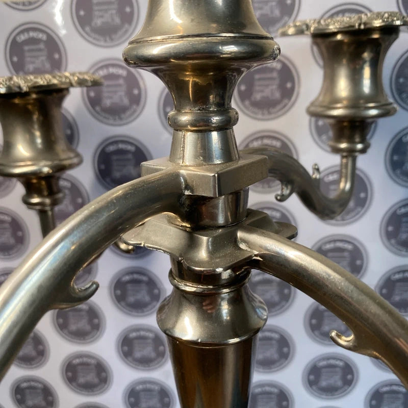 French Brass 5-Arm Candelabra Vintage Candle Holder Gothic Vampire Vibe Decor