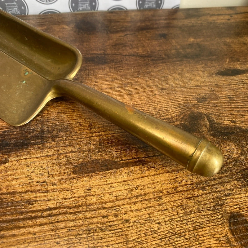 Solid Brass Vintage Scoop & Brush Set Fireside Companion Crumb Scoop Decor Prop