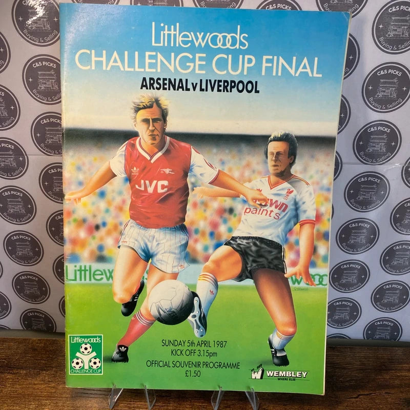 87’ Littlewoods Challenge Cup Final Arsenal V Liverpool Match Programme Wembley