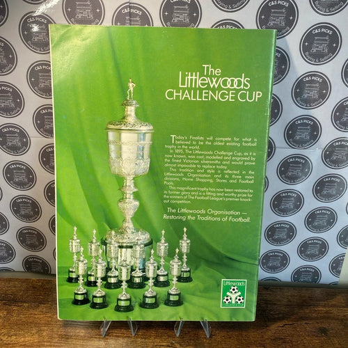 87’ Littlewoods Challenge Cup Final Arsenal V Liverpool Match Programme Wembley