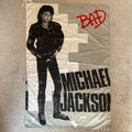 Vintage Michael Jackson Bad Silk Poster Flag Tapestry Banner Italy Collectors