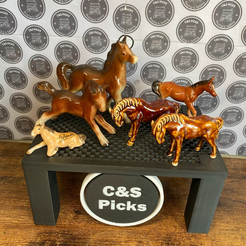 Vintage Ceramic Porcelain Horse Figurines X6 Bundle Lot Collectable Ornaments