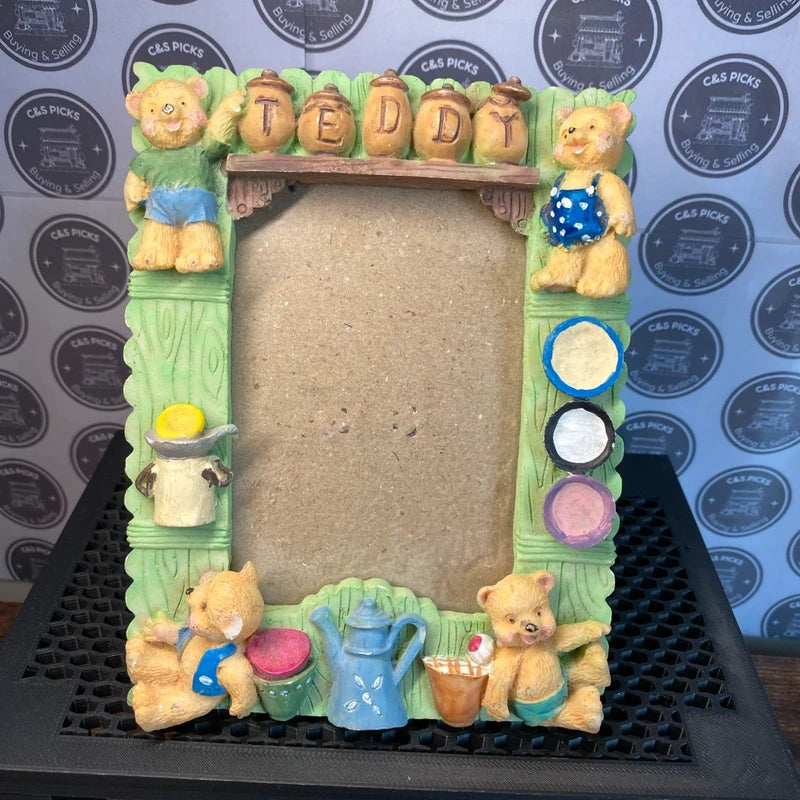 Cute Vintage Teddy Bear 3D Picture Photo Frame Honeypot Kids Nursery Decor UK