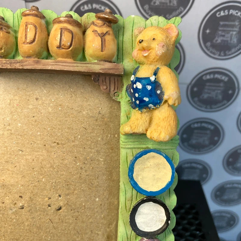 Cute Vintage Teddy Bear 3D Picture Photo Frame Honeypot Kids Nursery Decor UK