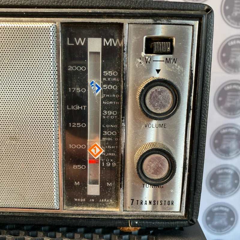 Vintage Alba 243 Portable Radio LW MW Leather Cover Untested Decor Prop Mancave