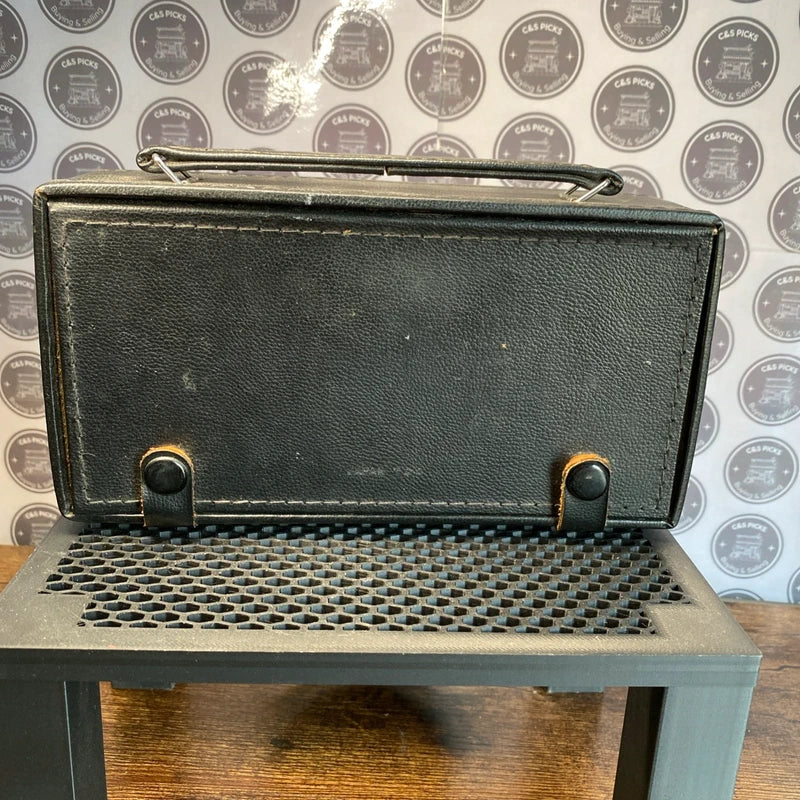 Vintage Alba 243 Portable Radio LW MW Leather Cover Untested Decor Prop Mancave
