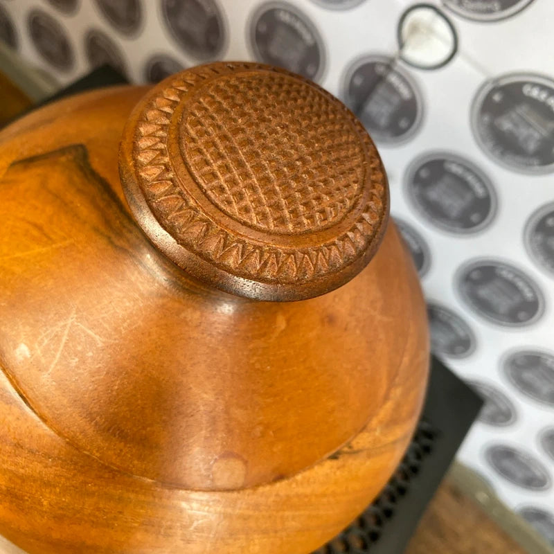 Vintage Wooden hand turned Circular Box 5.5’ Home Decor Jewellery Storage Prop