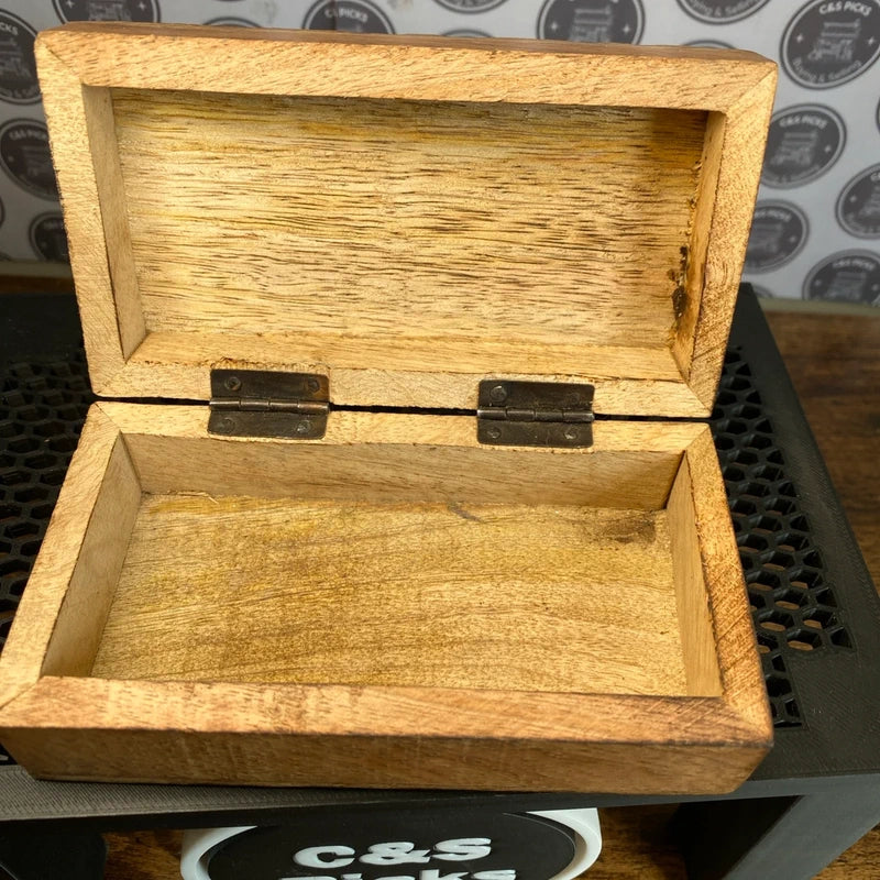 Hand Carved Wooden Trinket Box Vintage Jewellery Box Decor Small Treasure Chest