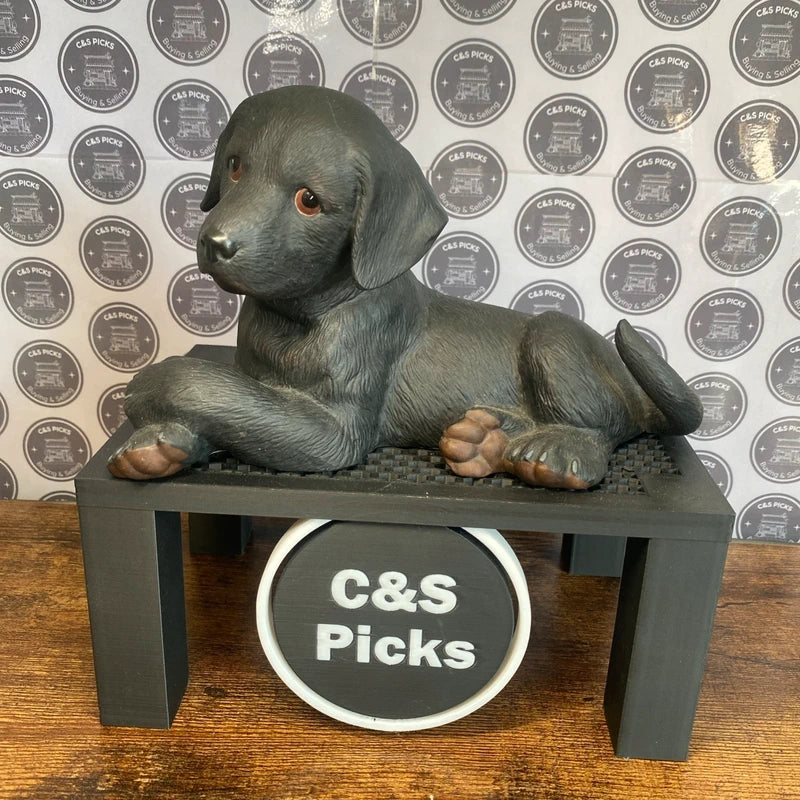 Vintage Lenox Puppy Figurine Black Labrador Retriever Porcelain Cute Dog Decor