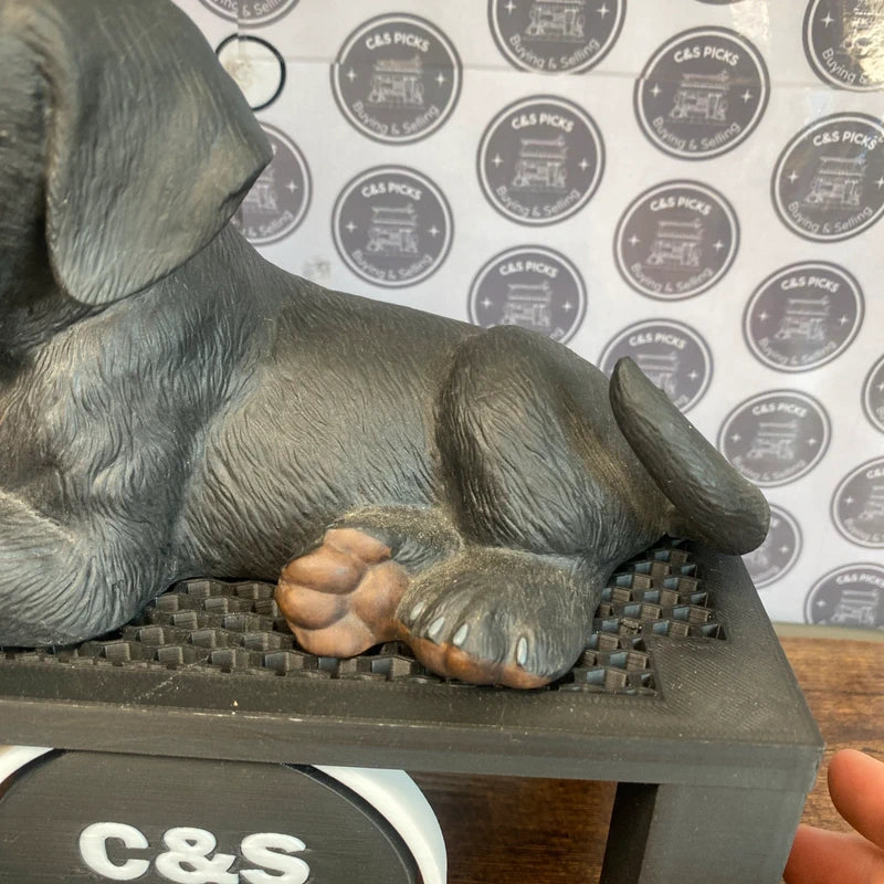 Vintage Lenox Puppy Figurine Black Labrador Retriever Porcelain Cute Dog Decor