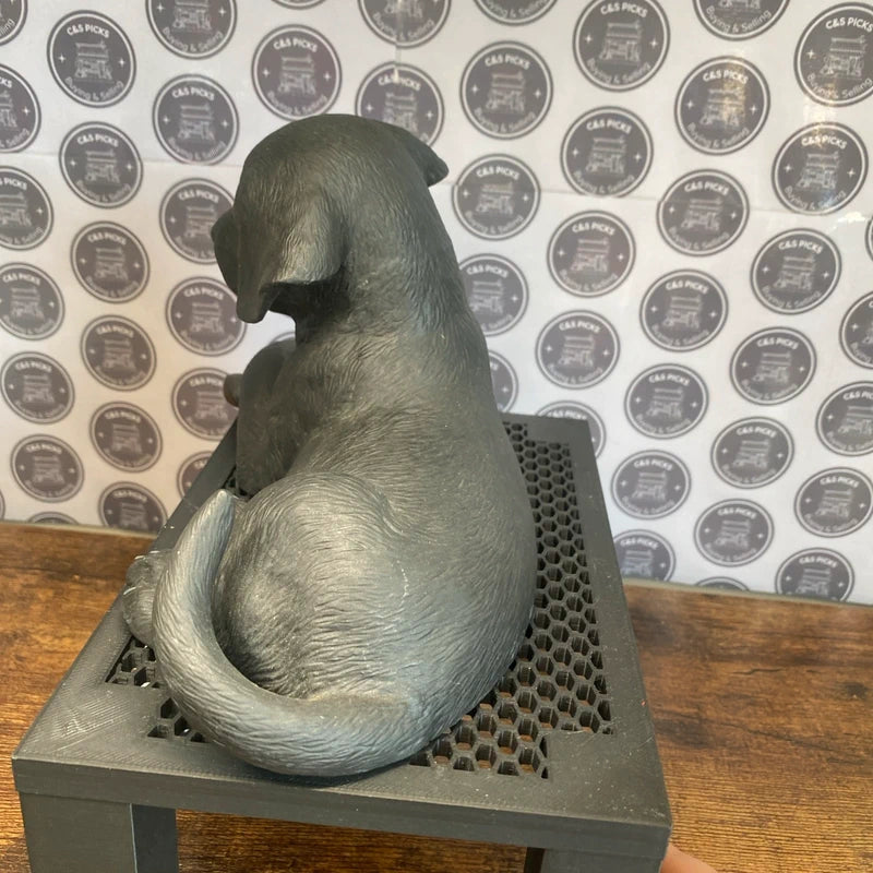 Vintage Lenox Puppy Figurine Black Labrador Retriever Porcelain Cute Dog Decor