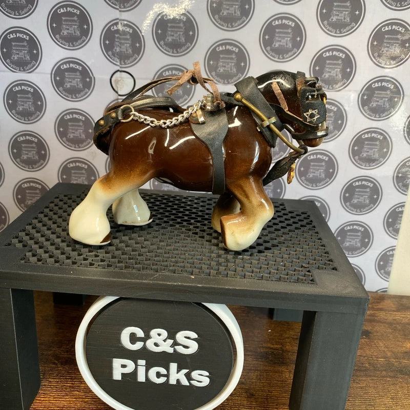 Vintage Ceramic Shire Horse Ceramic Glossy Figurine Home Decor Country house