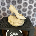 Vintage Music Box Working High Heel Shoes On Heart Shaped Base Cute Boho Style