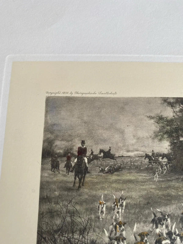 Vintage art print - A Day’s Hunting Thomas Blinky hounds & horses