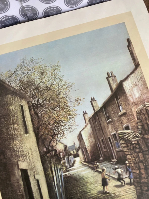 Vintage limited edition signed art print - Our Street L Rushton /850