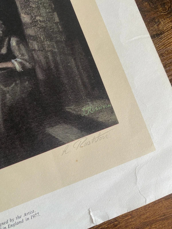 Vintage limited edition signed print Forgotten Village L Rushton /850
