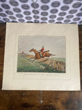 Vintage art print hunting recollection no.6 H Allen horse racing sport print