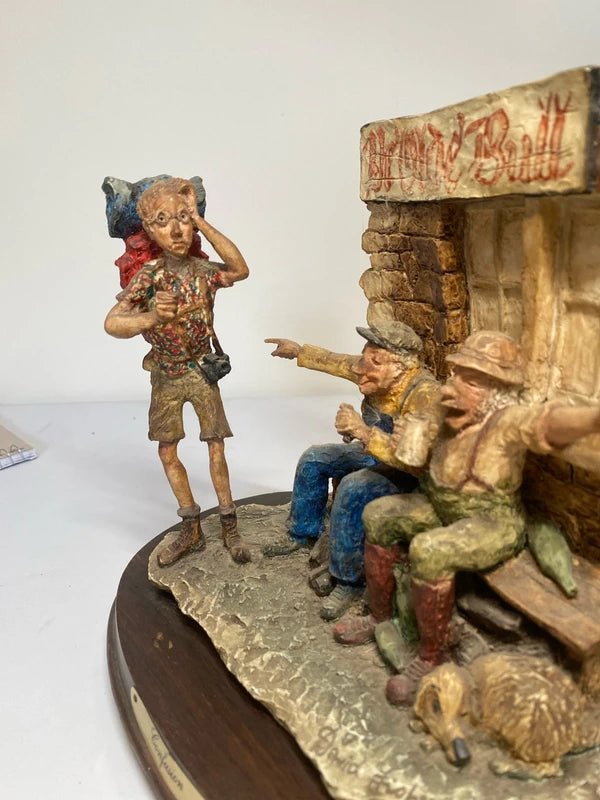 Large ornament statue figurine “ confusion “ lost traveller quirky travel decor