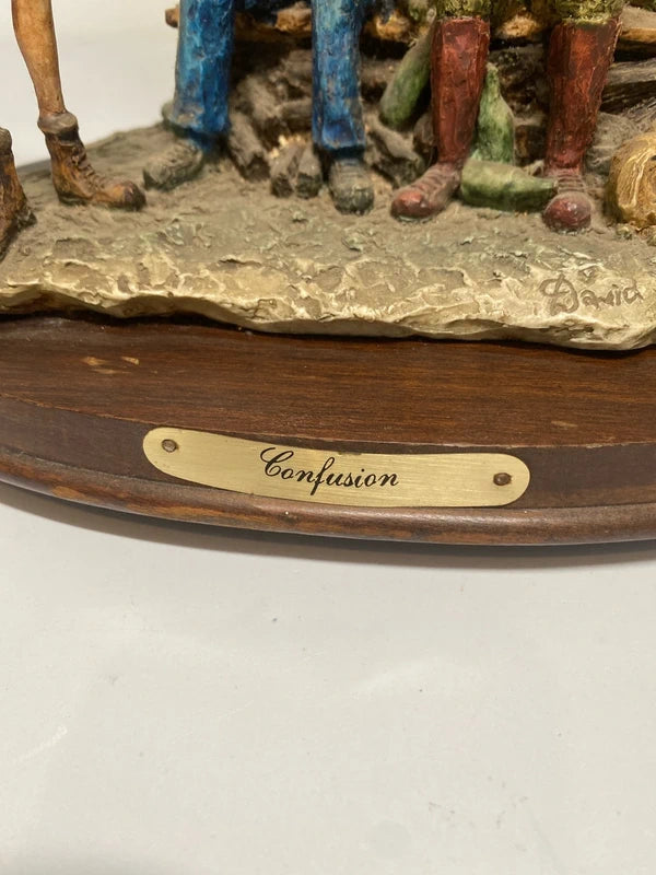 Large ornament statue figurine “ confusion “ lost traveller quirky travel decor