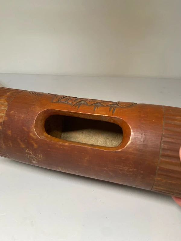 Vintage hand carved bamboo paint brush pot , calligraphy set holder letter stand etc