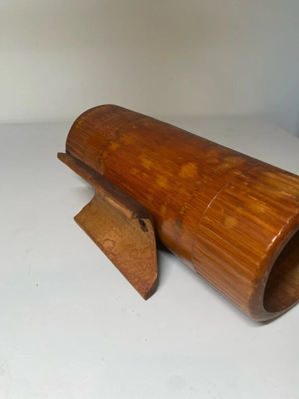 Vintage hand carved bamboo paint brush pot , calligraphy set holder letter stand etc
