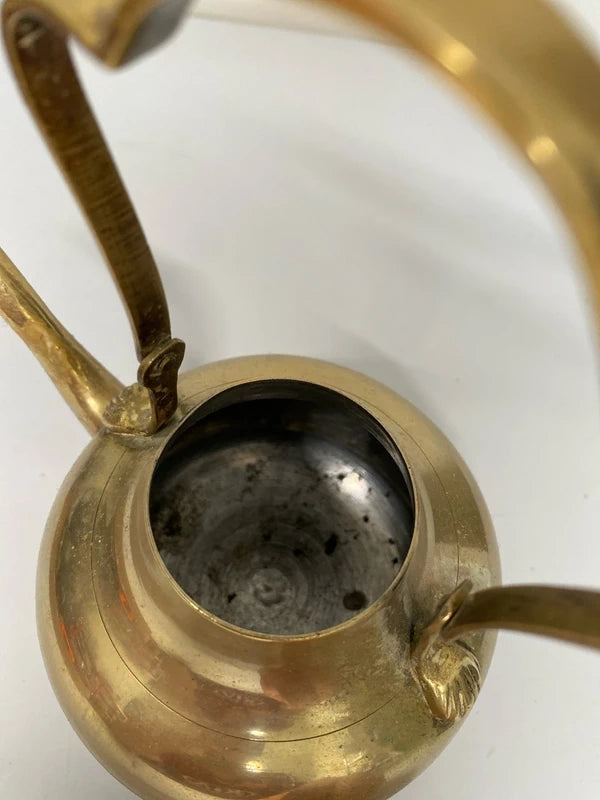 Vintage brass teapot coffee pot home decor antique brass prop handle & lid