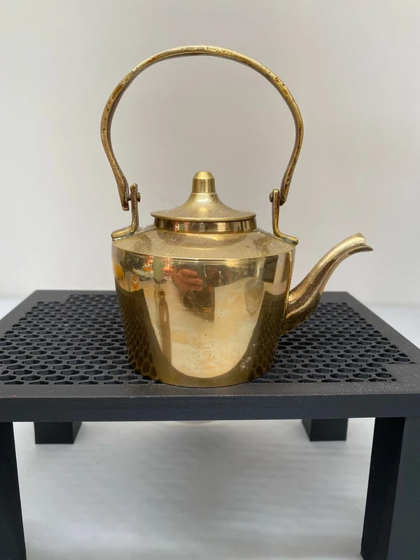 Vintage small brass kettle brass ornament decor farmhouse boho antique